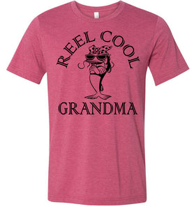 Reel Cool Grandma Funny Fishing Grandma T Shirt red