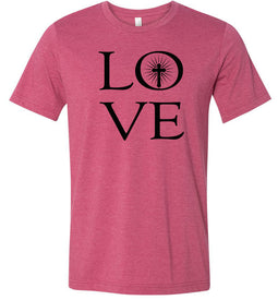Love Christian Jesus Cross Shirts raspberry