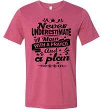 Load image into Gallery viewer, Mom With A Prayer And A Plan Praying Mom Shirt red