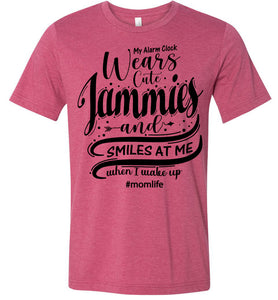 My Alarm Clock Wears Cute Jammies And Smiles At Me When I Wake Up Cute New Mom Shirts heather raspberry 