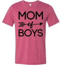 Load image into Gallery viewer, Mom Of Boys T-Shirt | Mom Of Boys Gifts Heather Raspberry