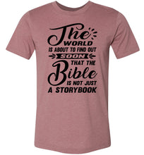 Load image into Gallery viewer, The Bible Is Not Just A Storybook Christian Quote Shirts muave