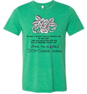 Domestic Violence T-Shirts Kelly heather green