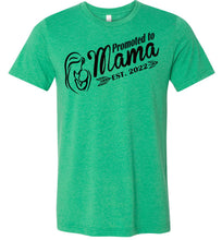 Load image into Gallery viewer, Promoted To Mama Est 2022 New Mom Shirts green