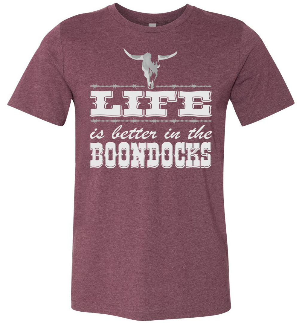 Life Is Better In The Boondocks Country T-shirt heather marron