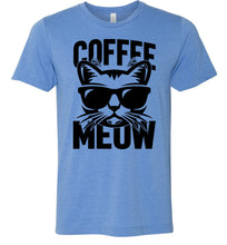 Load image into Gallery viewer, Coffee Meow Coffee Cat T Shirt blue