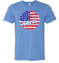 Load image into Gallery viewer, America Sunflower T-shirt columbia blue