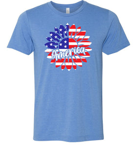 America Sunflower T-shirt columbia blue