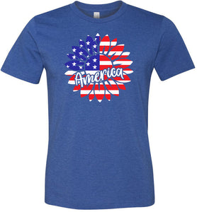 America Sunflower T-shirt royal heather