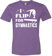 Load image into Gallery viewer, I Flip For Gymnastics T Shirts purple