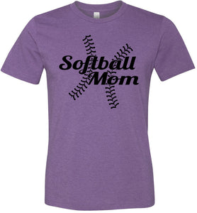 Softball Mom Shirts heather purple