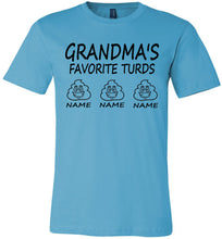 Load image into Gallery viewer, Grandma&#39;s Favorite Turds Funny Grandma T-Shirt turquoise 