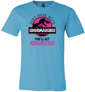 Don't Mess With Grandmasaurus T-shirt turquise