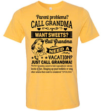 Load image into Gallery viewer, Just Call Grandma T Shirts | Funny Grandma Shirts | Funny Grandma Gifts yellow