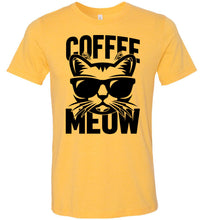 Load image into Gallery viewer, Coffee Meow Coffee Cat T Shirt yellow