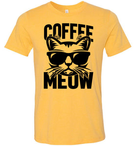 Coffee Meow Coffee Cat T Shirt yellow