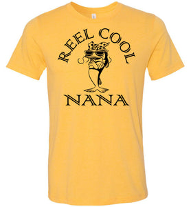 Reel Cool Nana Fishing T-Shirts yellow gold