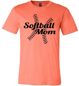 Softball Mom Shirts coral