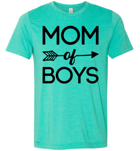 Mom Of Boys T-Shirt | Mom Of Boys Gifts heather sea green