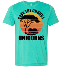 Load image into Gallery viewer, Save The Chubby Unicorns Funny Rhino T Shirt green