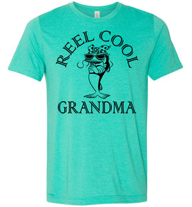 Reel Cool Grandma Funny Fishing Grandma T Shirt green