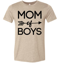 Load image into Gallery viewer, Mom Of Boys T-Shirt | Mom Of Boys Gifts heather tan