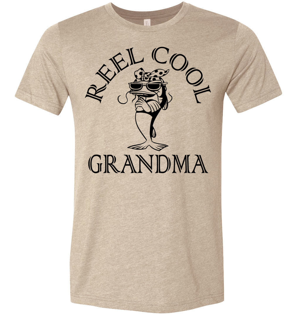 Reel Cool Grandma Funny Fishing Grandma T Shirt Heather Tan / 2XL
