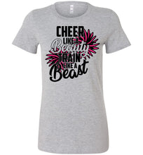 Load image into Gallery viewer, Cheer Like A Beauty Train Like A Beast Cute Cheer T Shirts sports gray