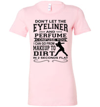 Load image into Gallery viewer, Makeup And Dirt Funny Softball Shirts crew light pink