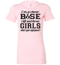 Load image into Gallery viewer, I Lift And Throw Girls Funny Cheer Base Shirts ladies pink