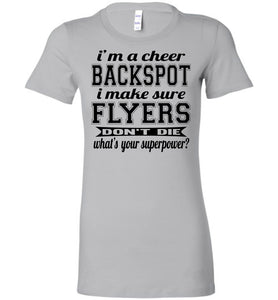 I'm A Backspot Funny Cheer Backspot Shirts ladies silver