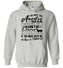 Load image into Gallery viewer, I&#39;m Not An Auntie Bear I&#39;m More Of An Auntie Llama Hoodie ash