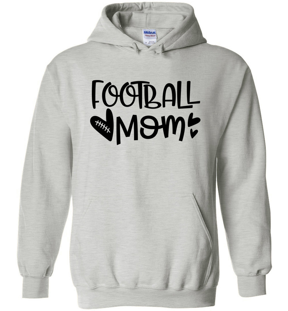 Cute Personalized Football Mom Hoodies ash