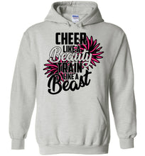 Load image into Gallery viewer, Cheer Like A Beauty Train Like A Beast Cheer Hoodies For Girls ash