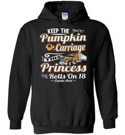 Keep The Pumpkin Carriage Women's Trucker Hoodie black
