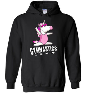 Unicorn Gymnastics Hoodie For Girls black