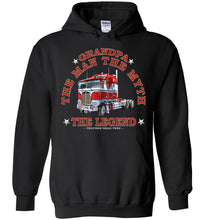 Load image into Gallery viewer, Grandpa The Man The Myth The Legend Trucker Sweatshirt hoodie black