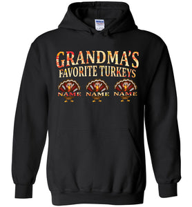 Grandma's Favorite Turkeys Funny Grandma Sweatshirt hoodie black