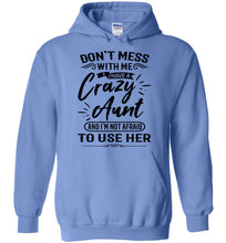 Load image into Gallery viewer, Crazy Aunt Hoodie | funny Niece Hoodie| Funny Niece Gifts blue