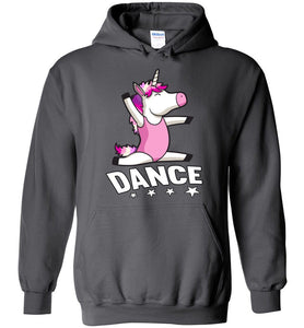Unicorn Dance Hoodies For Girls charcoal