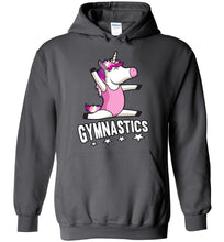 Load image into Gallery viewer, Unicorn Gymnastics Hoodie For Girls charcoal