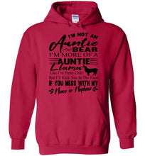 Load image into Gallery viewer, I&#39;m Not An Auntie Bear I&#39;m More Of An Auntie Llama Hoodie red