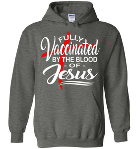 Fully Vaccinated By The Blood Of Jesus Hoodie heather gray