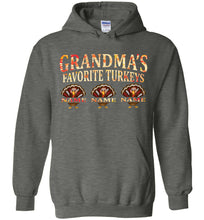 Load image into Gallery viewer, Grandma&#39;s Favorite Turkeys Funny Grandma Sweatshirt hoodie dark heather