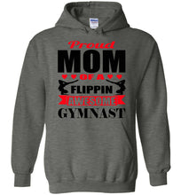 Load image into Gallery viewer, Proud Mom Of A Flippin Awesome Gymnast Gymnastics Mom Hoodie 2 dark heather