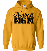 Load image into Gallery viewer, Football Mom Hoodies With Football Player gold