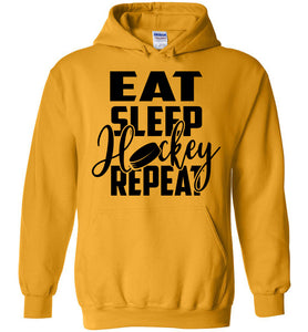 Eat Sleep Hockey Repeat gold