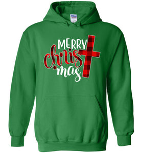Merry Christ Mas Christian Christmas Hoodie irish green