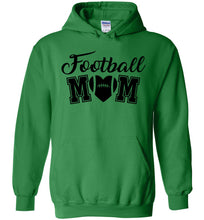 Load image into Gallery viewer, Football Mom Hoodies With Football Heart green