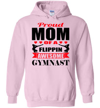 Load image into Gallery viewer, Proud Mom Of A Flippin Awesome Gymnast Gymnastics Mom Hoodie 2 light pink